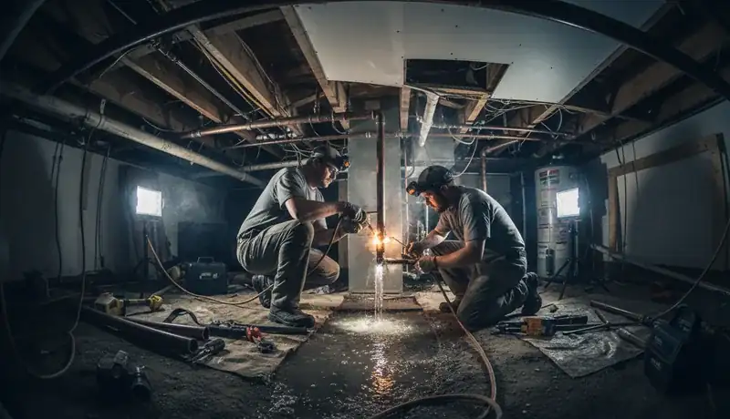 Expert Plumbing Pro - late-night-burst-pipe-repair-for-a-washington-virginia-vale-home